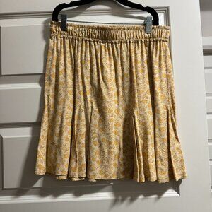 Madewell Floral Yellow Swing Mini Skirt Size M